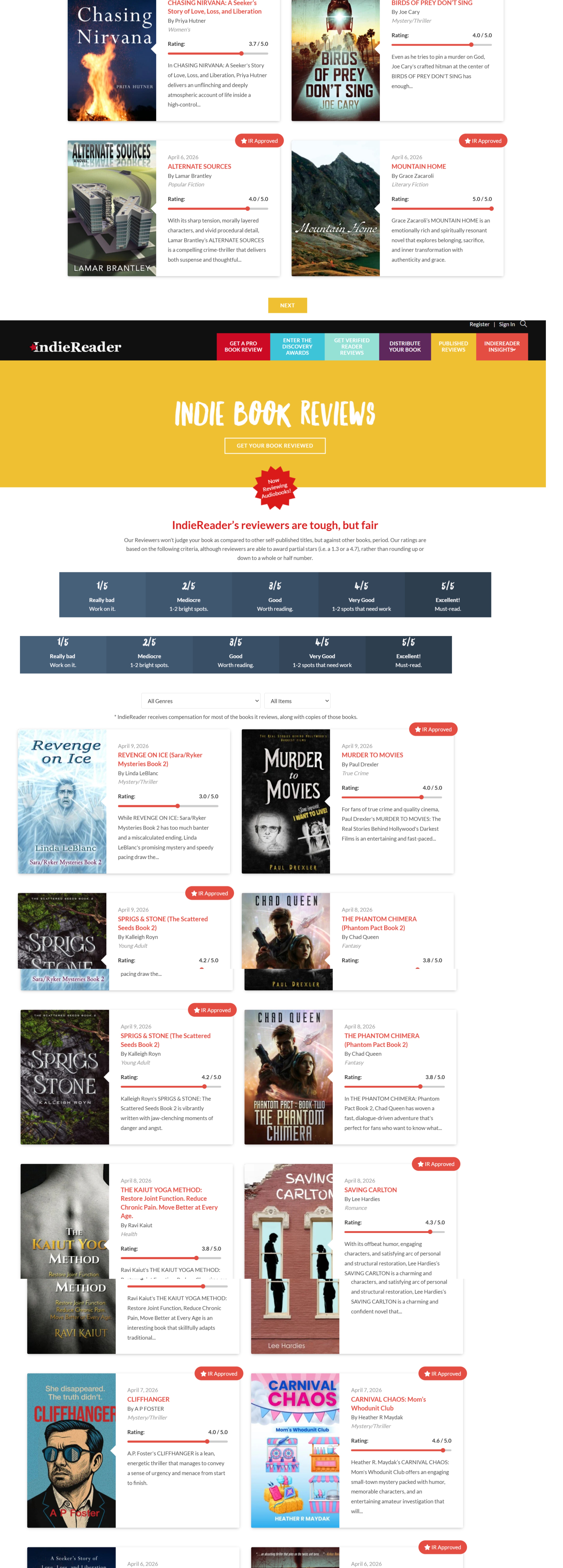 IndieReader review sample page